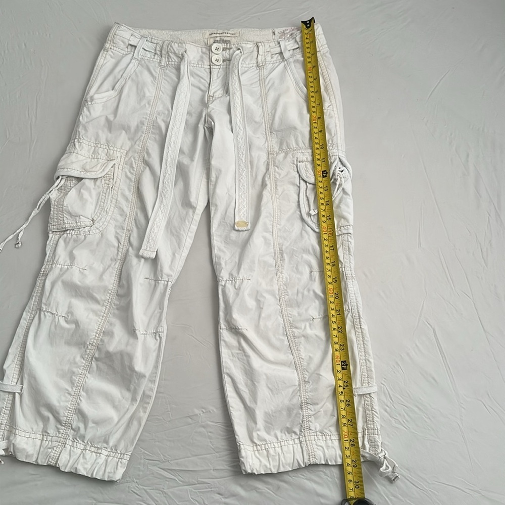 Abercrombie and Fitch Renee vintage Y2K white cropped cargo capri pants - Picture 7 of 13